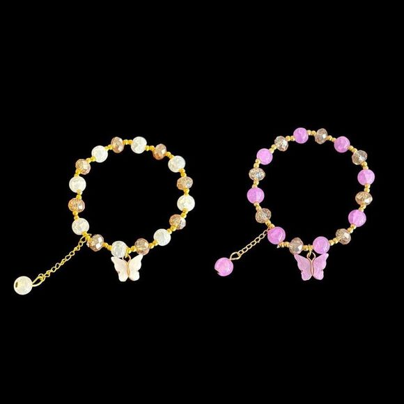Sunset & Moonlight – Butterfly Beaded Bracelet Duo Gift Set - Picture 7 of 7